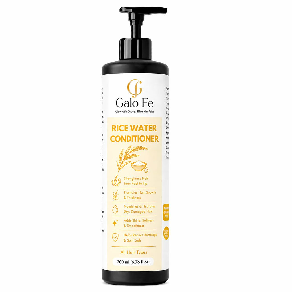 Galo Fe Rice Water Conditioner, Strengthens Hair, Promotes Growth & Thickness, All Hair Types, 200 ml