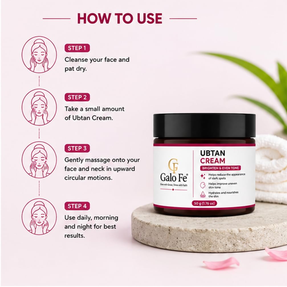 Galo Fe Face Cream for Deep Hydration & Nourishment | Long-Lasting Moisture Barrier Support | Lightweight Daily Moisturizer for Soft & Healthy-Looking Skin | For Men & Women | 50 g (Ubtan Cream)