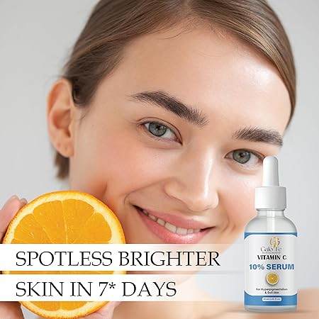 Vitamin C 10% Face Serum, 30 ml, for Dark Spot Correction, Skin Brightening, with Alpha Arbutin 2%, Paraben Free