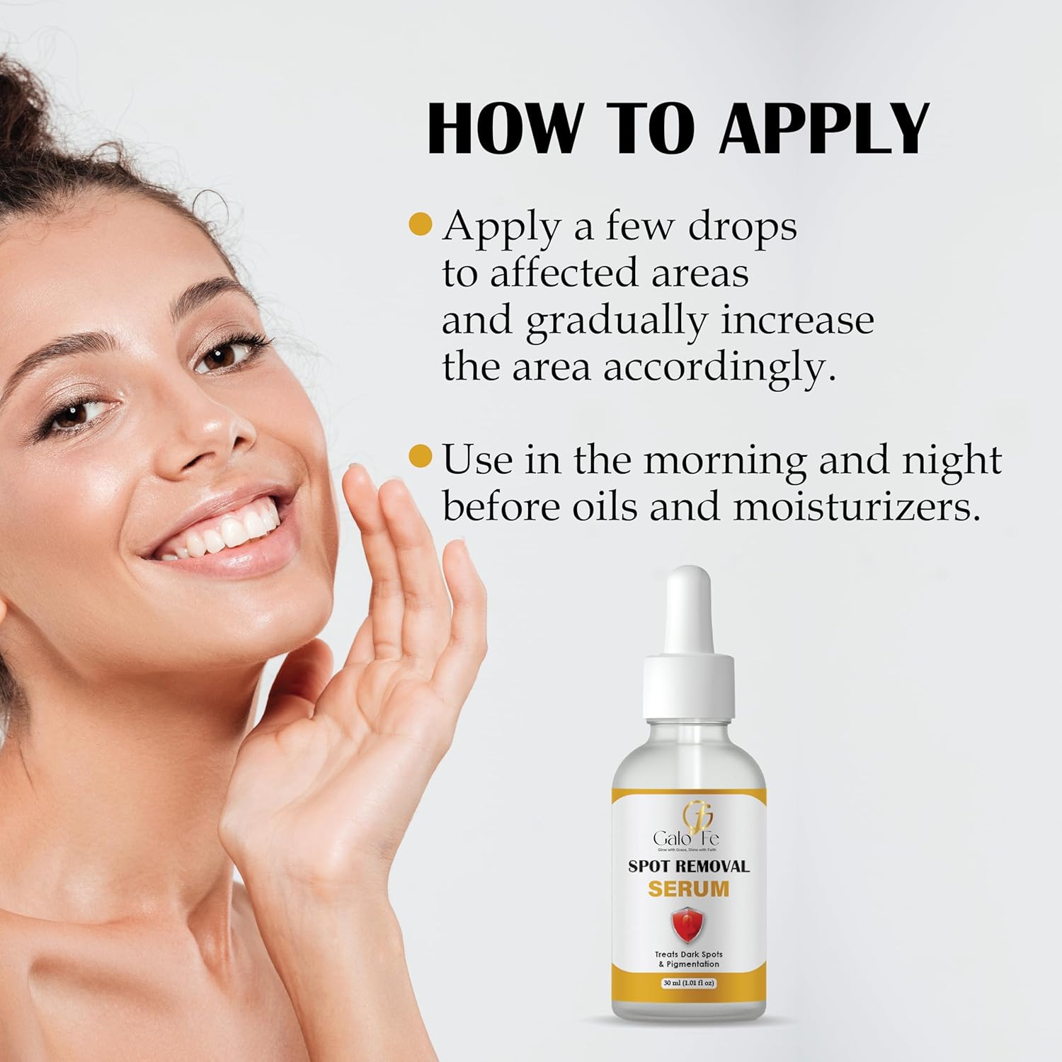 Galo Fe Spot Removal Serum, Dark Spot Correction, Skin Brightening, Alpha Arbutin 2%, Liquid, 30 ml