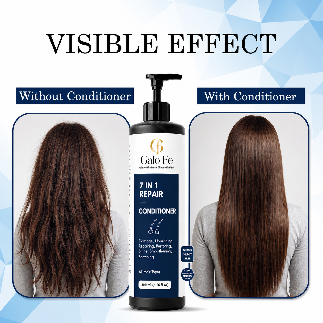 Galo Fe 7 in 1 Repair Conditioner, Rice Water Infused, Paraben & Sulphate Free, Colour Safe, for All Hair Types, 200 ml