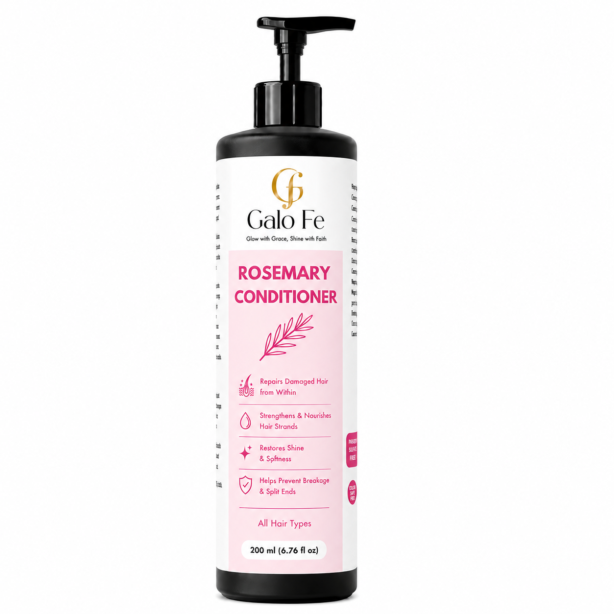 Galo Fe Rosemary Conditioner, Rice Water Infused, Paraben and Sulphate Free, Colour Safe, for All Hair Types, 200 ml