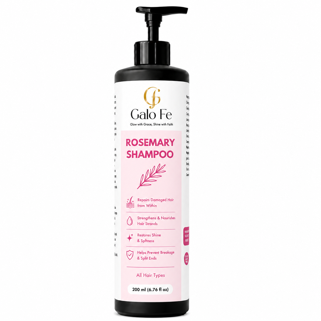 Galo Fe  Rosemary Shampoo, Repairs Damaged Hair, Strengthens & Nourishes, Paraben & Sulphate Free, All Hair Types, 200 ml