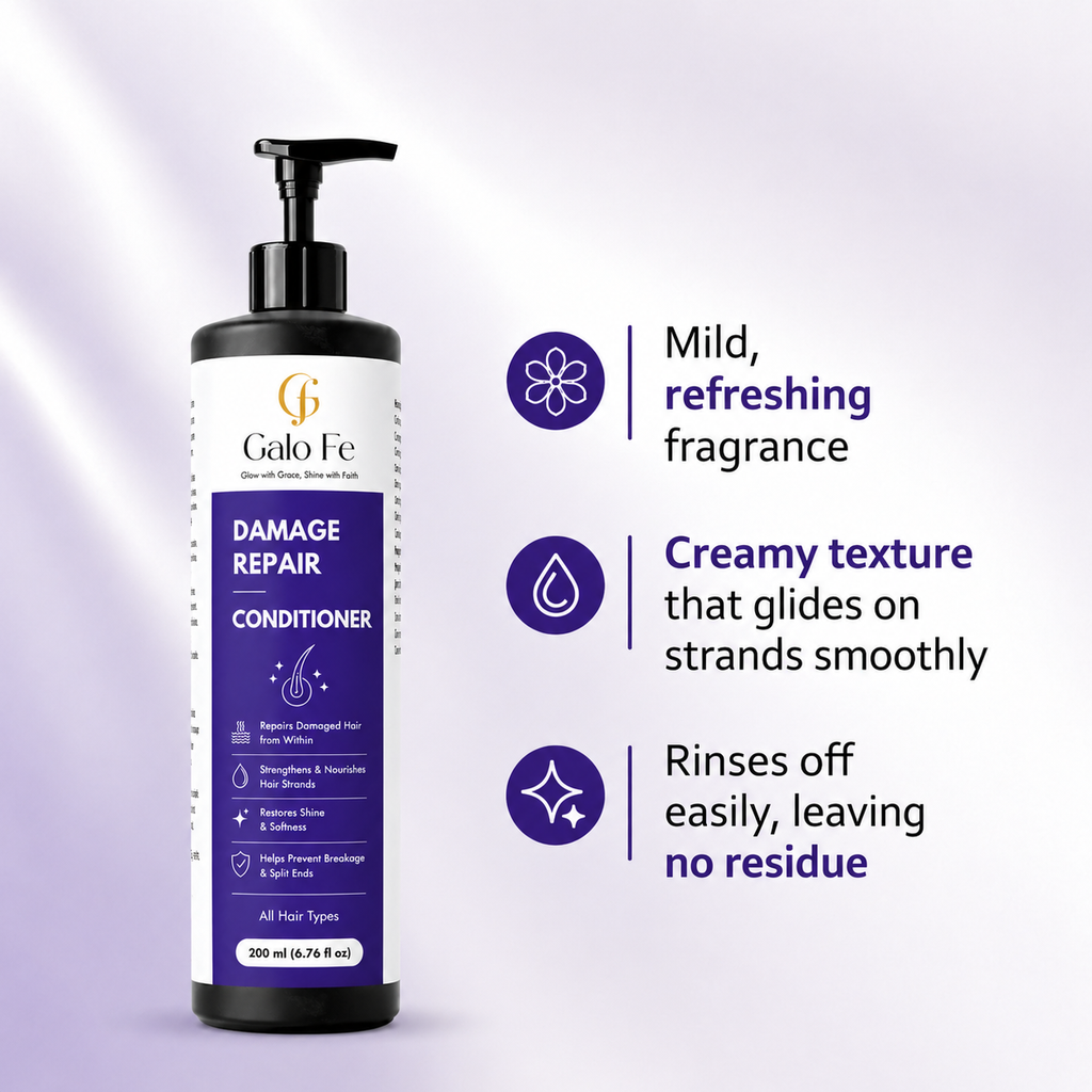 Galo Fe Damage Repair Conditioner, Rice Water Infused, Paraben & Sulphate Free, Colour Safe, All Hair Types, 200 ml