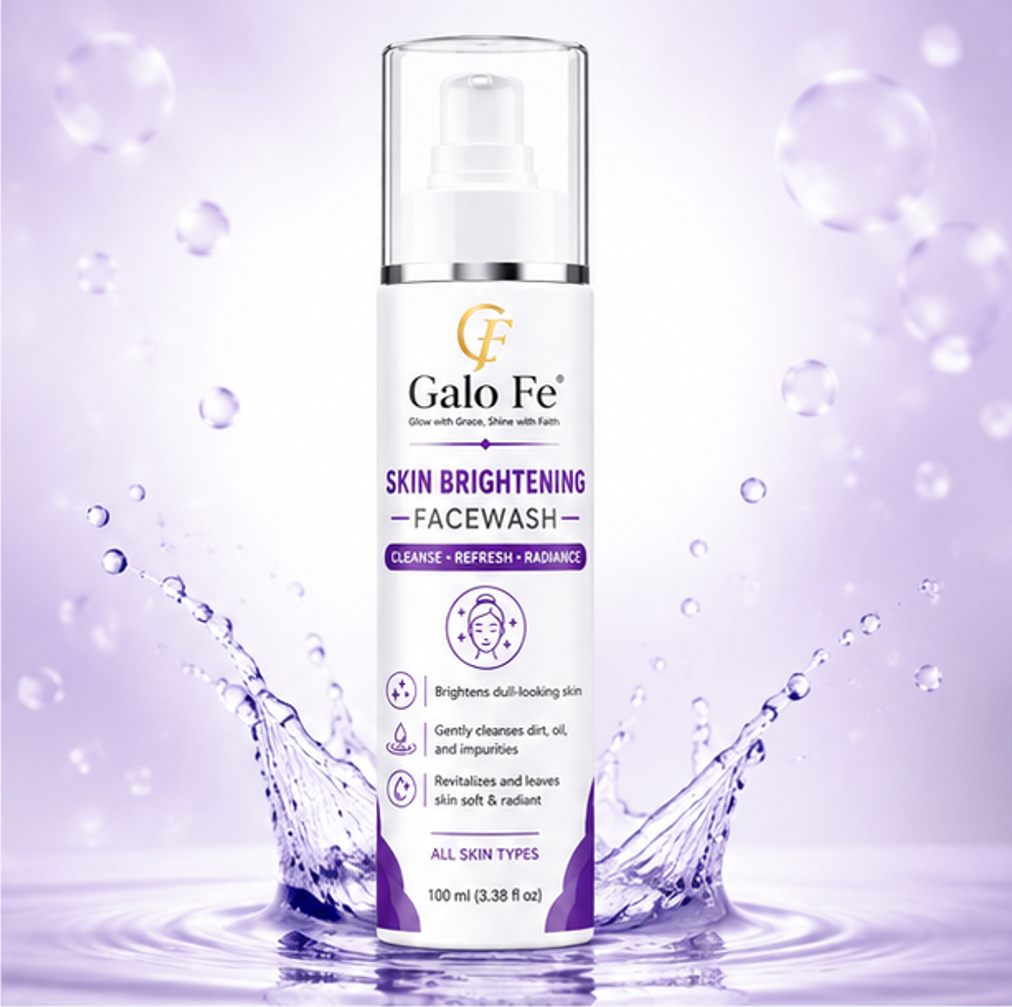 Galo Fe Face Wash 100ml | Deep Cleansing Face Cleanser for Oil, Dirt & Impurities | Refreshing & Hydrating Daily Face Wash | Suitable for All Skin Types | Men & Women (Skin Brightening)