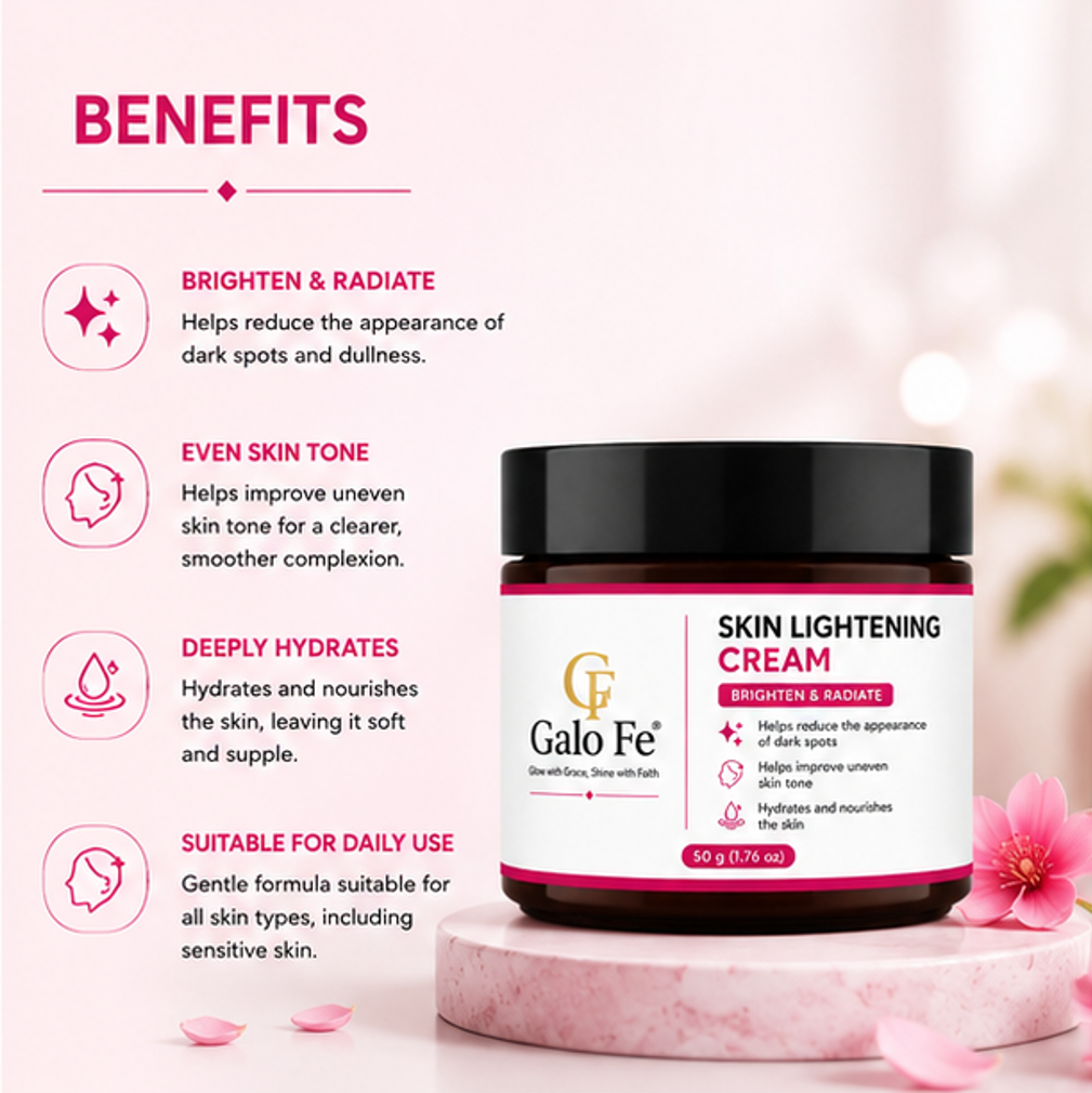 Galo Fe Face Cream for Deep Hydration & Nourishment | Long-Lasting Moisture Barrier Support | Lightweight Daily Moisturizer for Soft & Healthy-Looking Skin | For Men & Women | 50 g (Skin Lightening Cream)