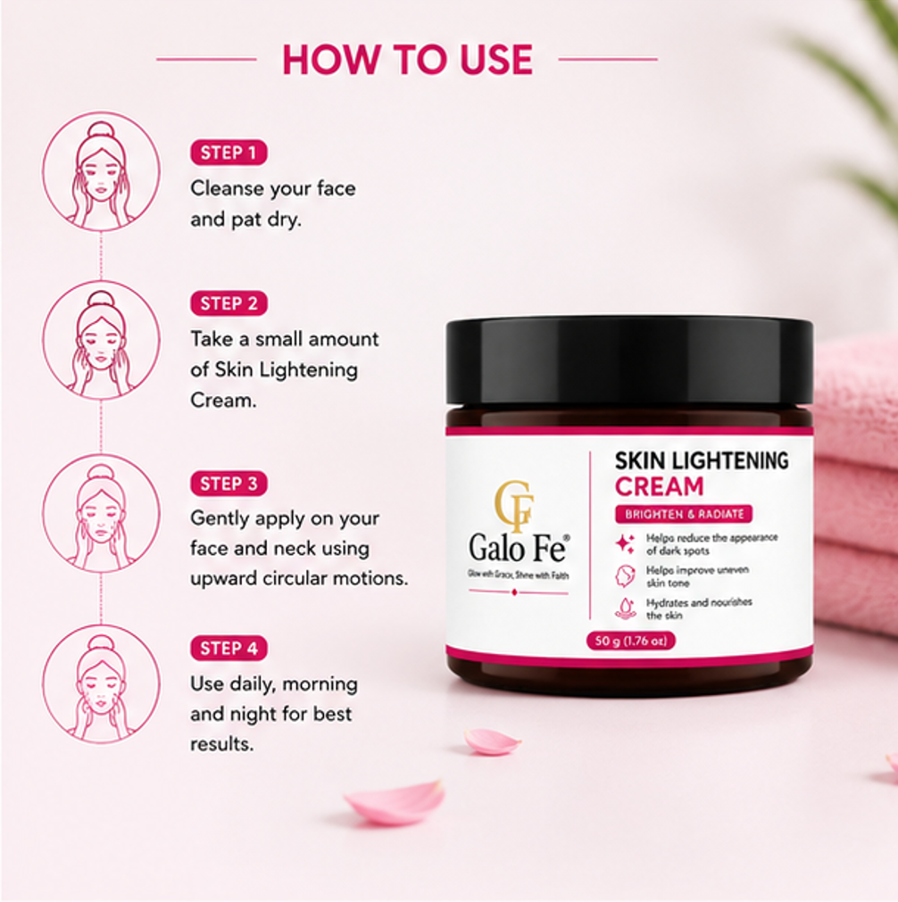 Galo Fe Face Cream for Deep Hydration & Nourishment | Long-Lasting Moisture Barrier Support | Lightweight Daily Moisturizer for Soft & Healthy-Looking Skin | For Men & Women | 50 g (Skin Lightening Cream)