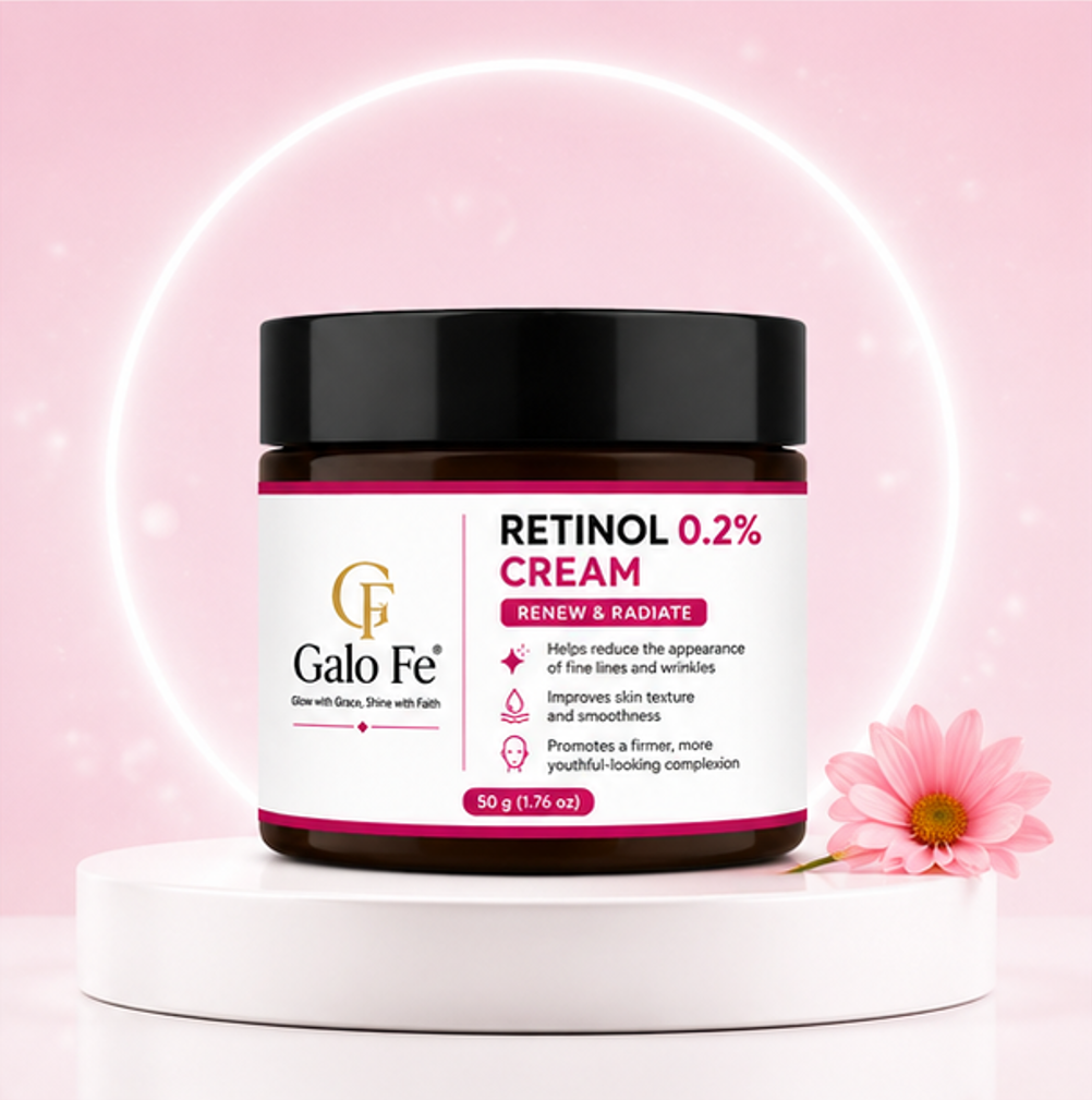 Galo Fe Face Cream for Deep Hydration & Nourishment | Long-Lasting Moisture Barrier Support | Lightweight Daily Moisturizer for Soft & Healthy-Looking Skin | For Men & Women | 50 g (Retinol 0.2% Cream)