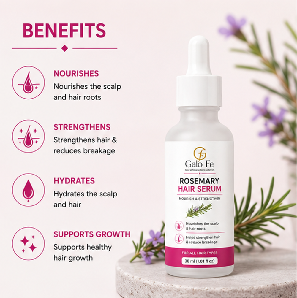 Galo Fe Face Serum with 10% Niacinamide (Vitamin B3) | Helps Reduce Acne, Blemishes & Acne Marks | Oil Control & Pore Refining Serum for Oily & Combination Skin | 30 ml (Rosemary Hair Serum)