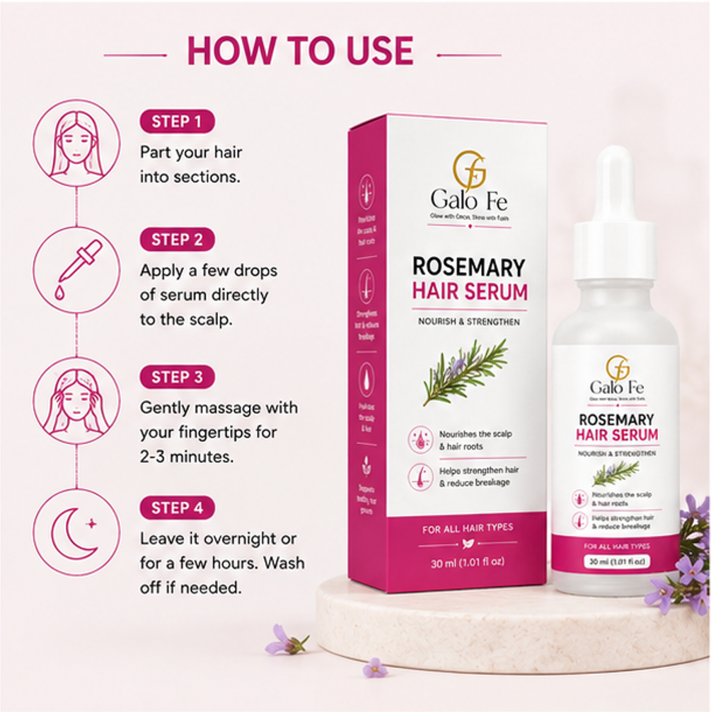 Galo Fe Face Serum with 10% Niacinamide (Vitamin B3) | Helps Reduce Acne, Blemishes & Acne Marks | Oil Control & Pore Refining Serum for Oily & Combination Skin | 30 ml (Rosemary Hair Serum)