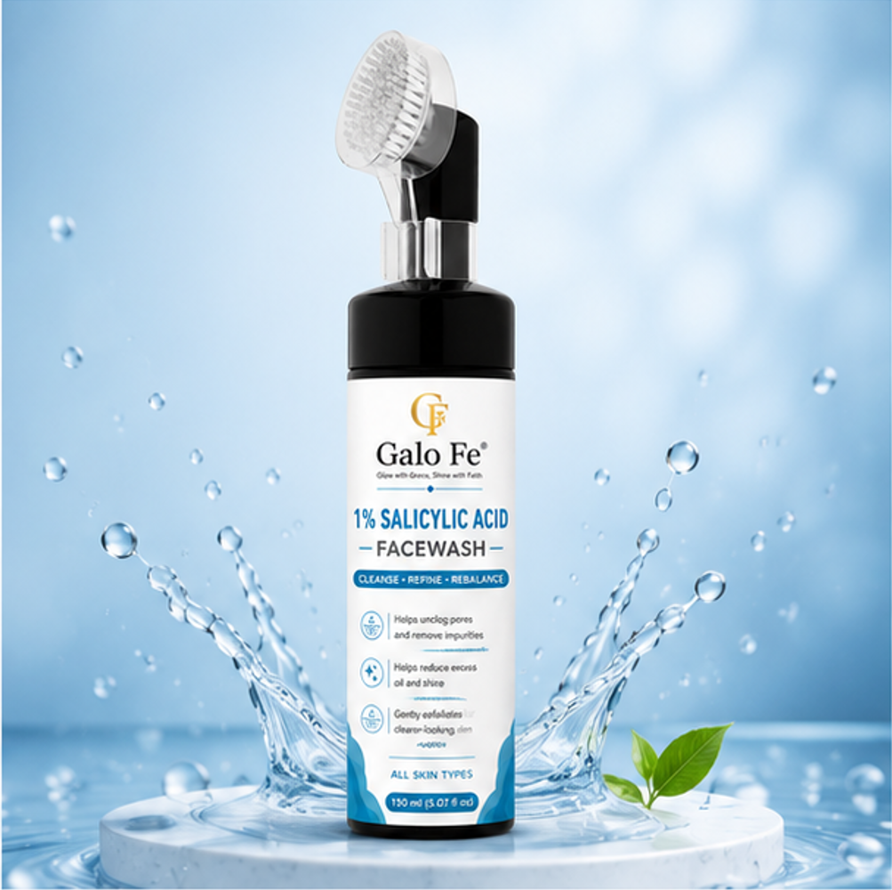 Galo Fe Green Tea Face Wash 150ml | Deep Cleansing Face Cleanser for Oil, Dirt & Impurities | Refreshing & Hydrating Daily Face Wash | Suitable for All Skin Types | Men & Women (1% Salicylic Acid)