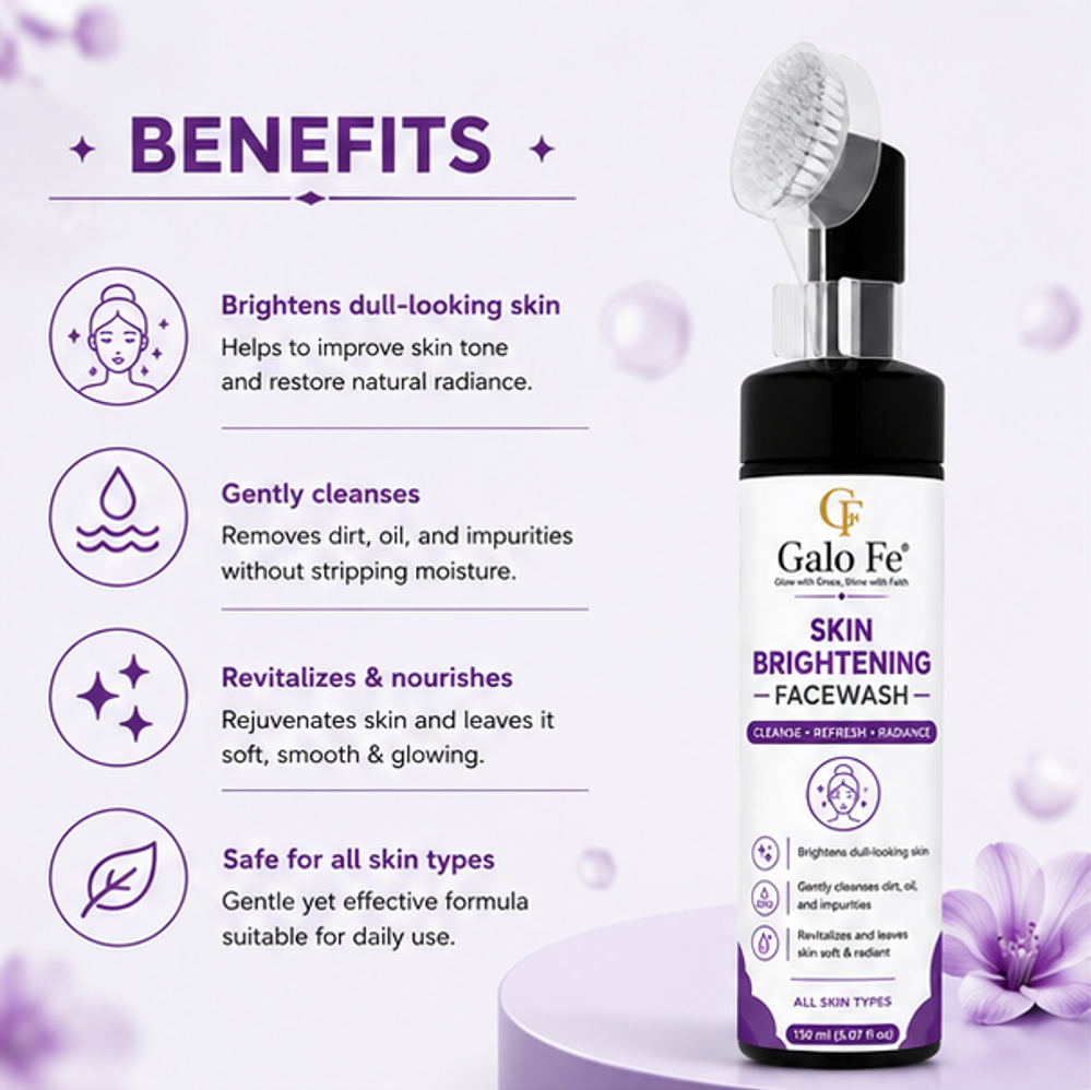 Galo Fe Green Tea Face Wash 150ml | Deep Cleansing Face Cleanser for Oil, Dirt & Impurities | Refreshing & Hydrating Daily Face Wash | Suitable for All Skin Types | Men & Women (Skin Brightening)