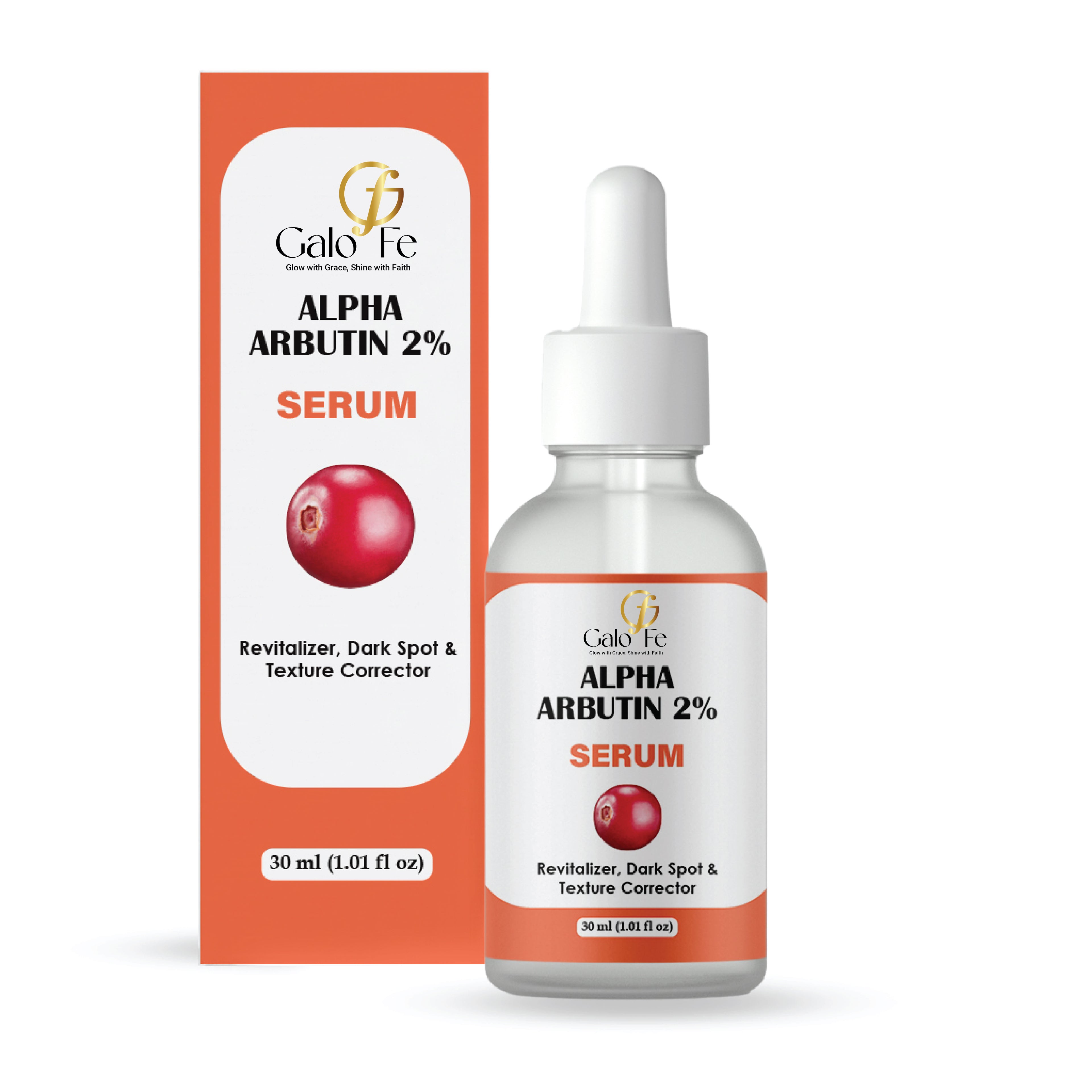 Galo Fe Alpha Arbutin 2% Serum, Dark Spot and Texture Corrector, Revitalizer, Even Skin Tone, 30 ml