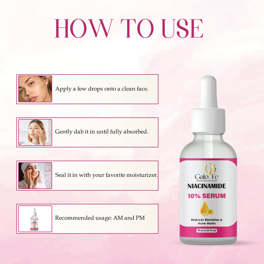 Galo Fe Niacinamide 10% Serum, Reduces Blemishes and Acne Marks, Face Serum, 30 ml