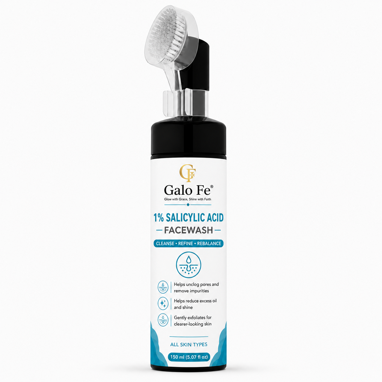 Galo Fe Green Tea Face Wash 150ml | Deep Cleansing Face Cleanser for Oil, Dirt & Impurities | Refreshing & Hydrating Daily Face Wash | Suitable for All Skin Types | Men & Women (1% Salicylic Acid)