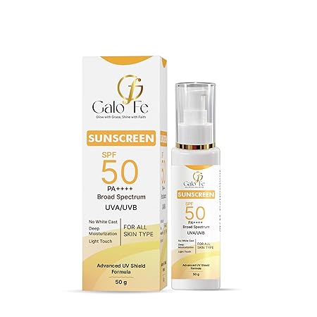 Sunscreen SPF 50 PA++++, Broad Spectrum UVA/UVB, No White Cast, Deep Moisturisation, All Skin Types (50 ML)
